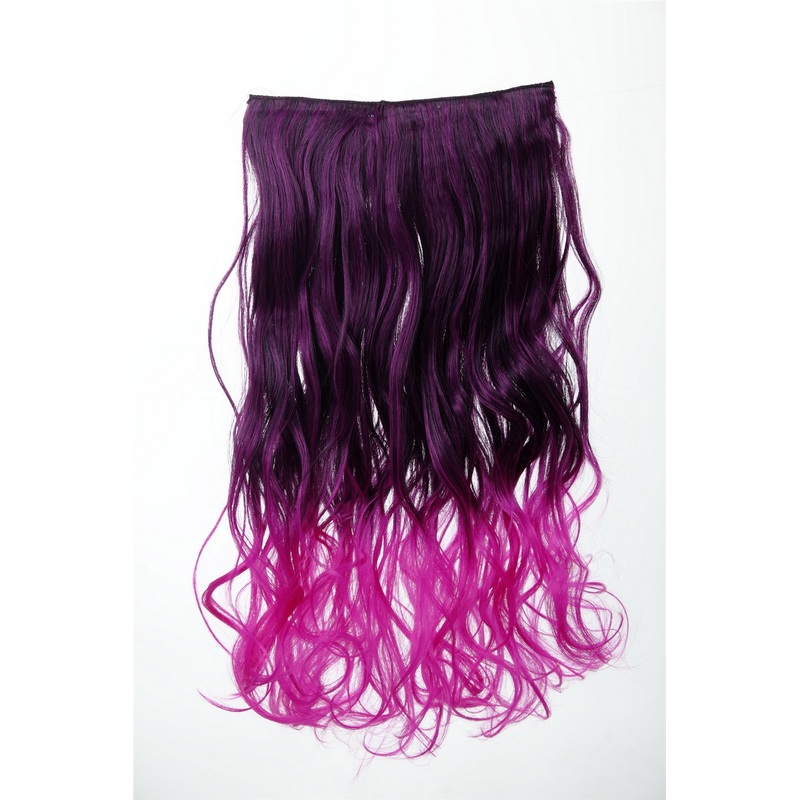 5 Clip-In Extension Hairpiece curled curls Ombre Purple YZF-3180P-1BTTF2405