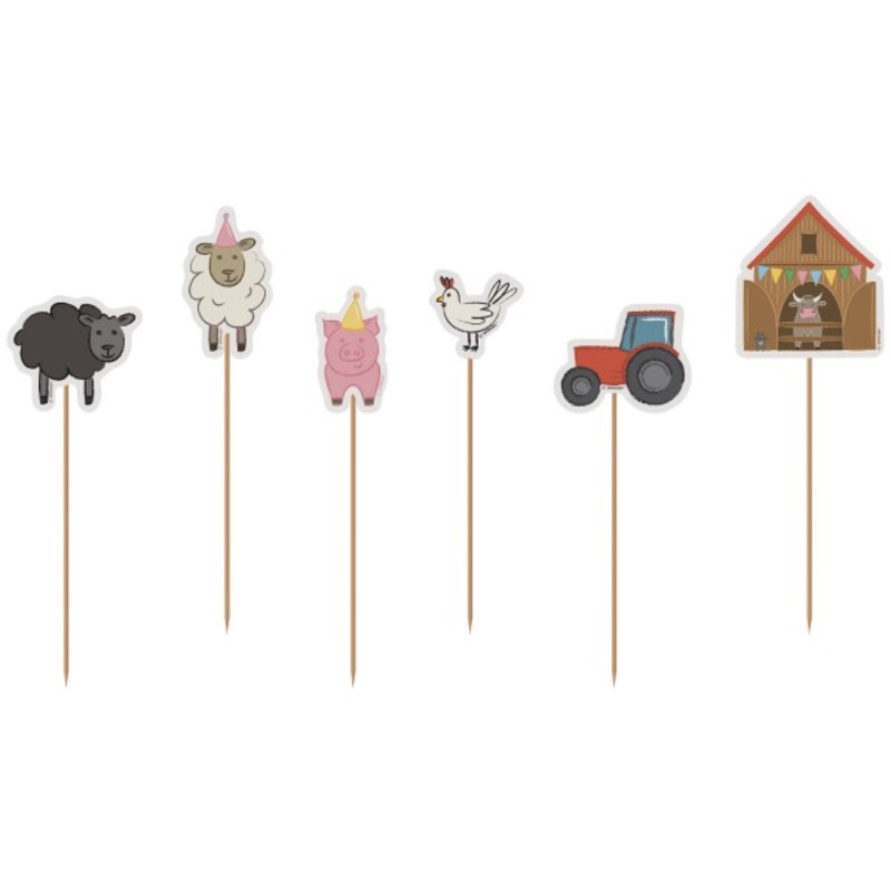 6 Farm Party cake candles