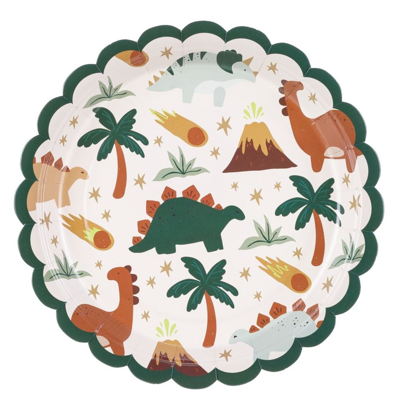 6 paper plates – Jurassic Party 18cm