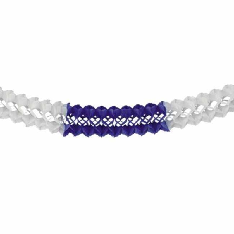 Blue and White Paper Garland 4m x 16cm