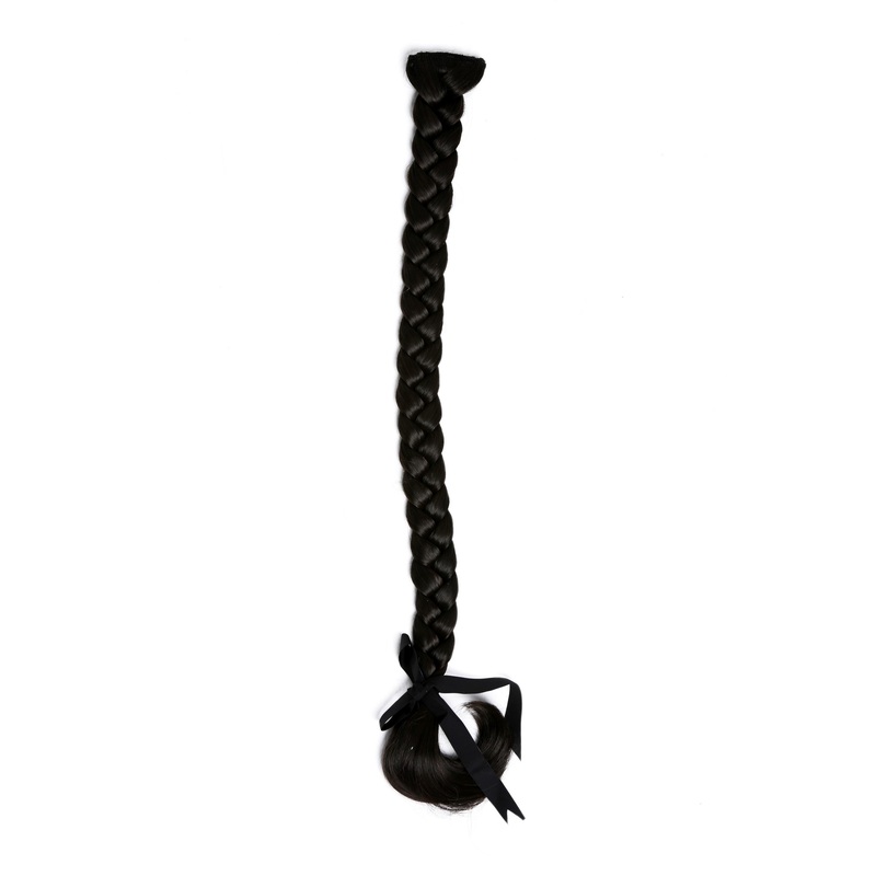 Braided Plait Hairpiece plaited Clip-in Hair Extension long dark broiwn SA101