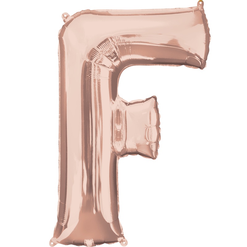 16” Letter ‘F’ Rose Gold Air Fill Balloon