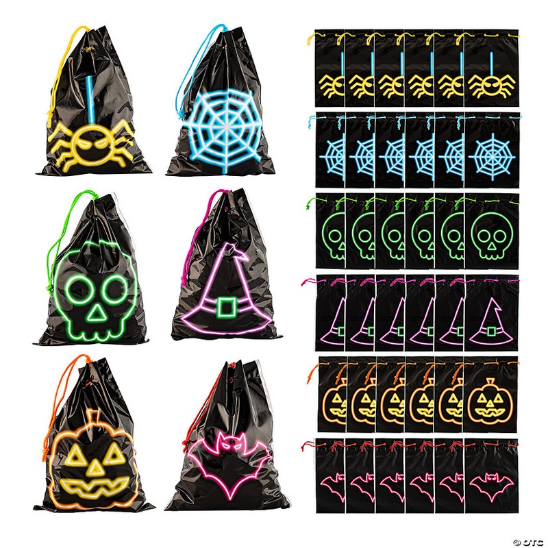 5 1/2 x 7 1/2 Halloween Drawstring Goody Bags – 36 Pc.
