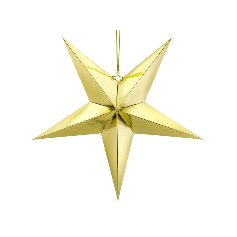 Do it yourself decoration star made of metallic-golden cardboard 70cm