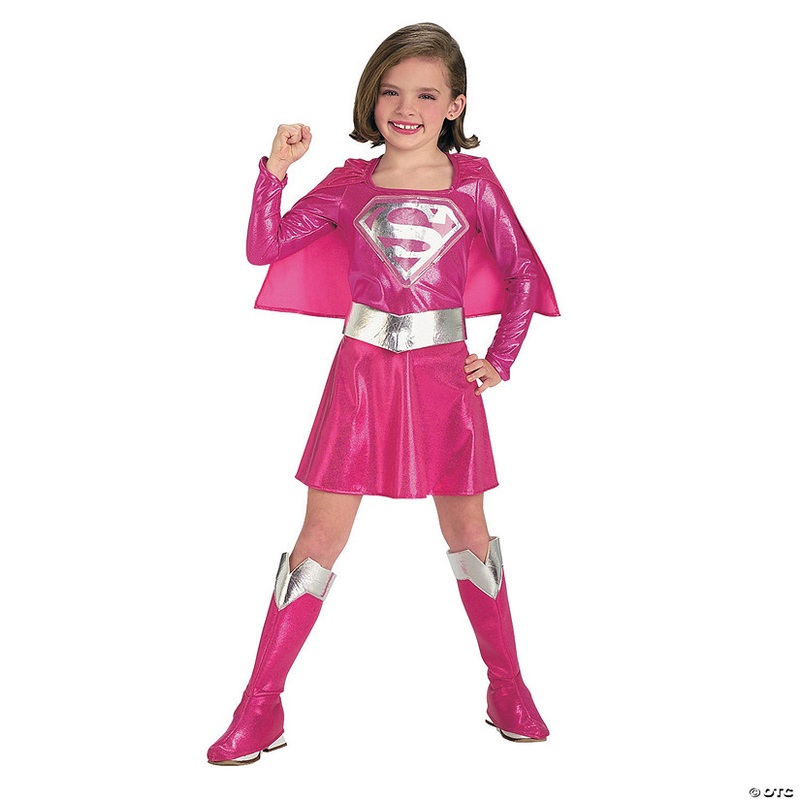 Girl’s Pink Deluxe Supergirl Costume