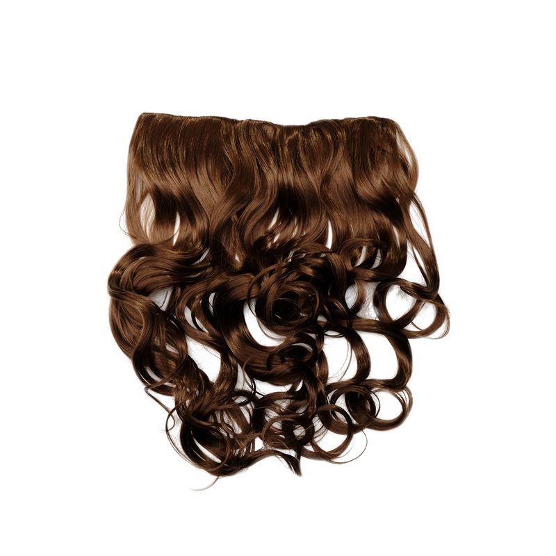 Hairpiece Halfwig 5 clip Clip-In Extension long curled curls brown blond mix WH5008-180C