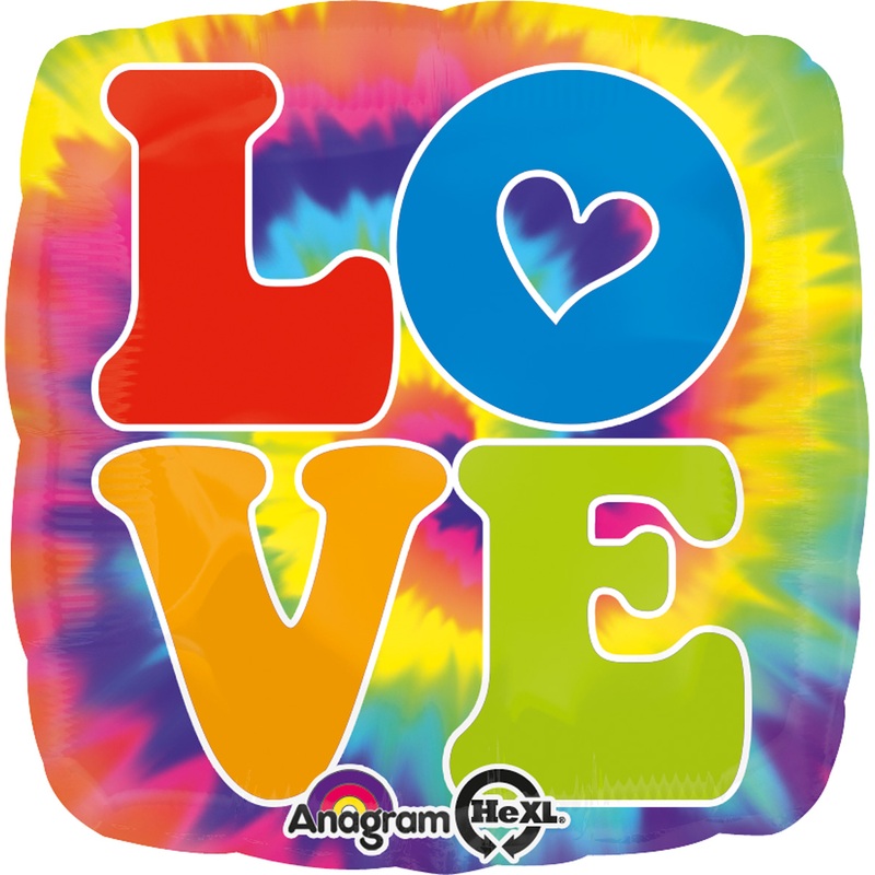 Square foil balloon Love & Peace