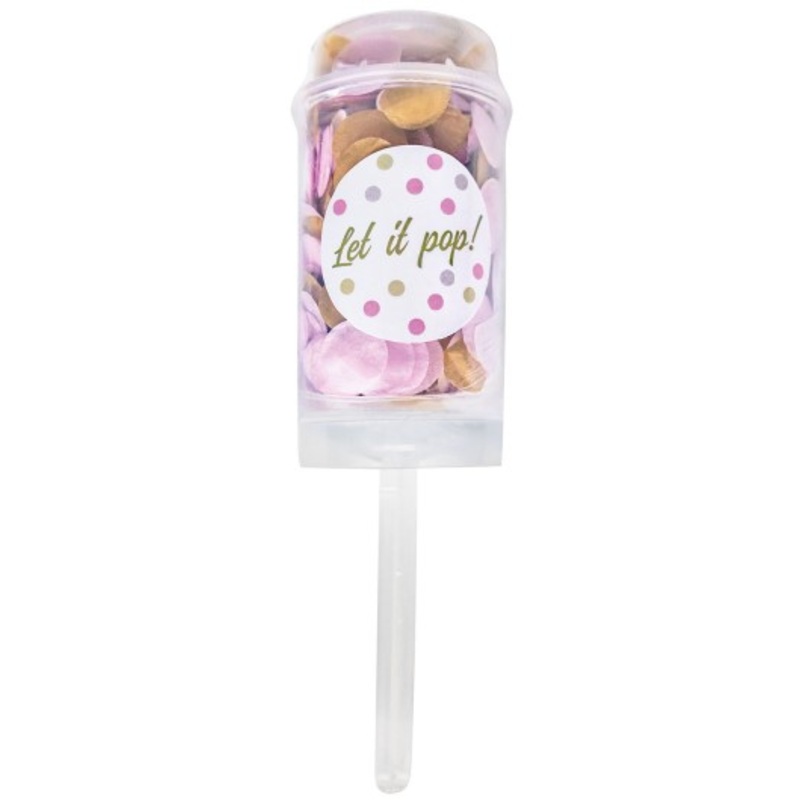 White-pink-beige party popper