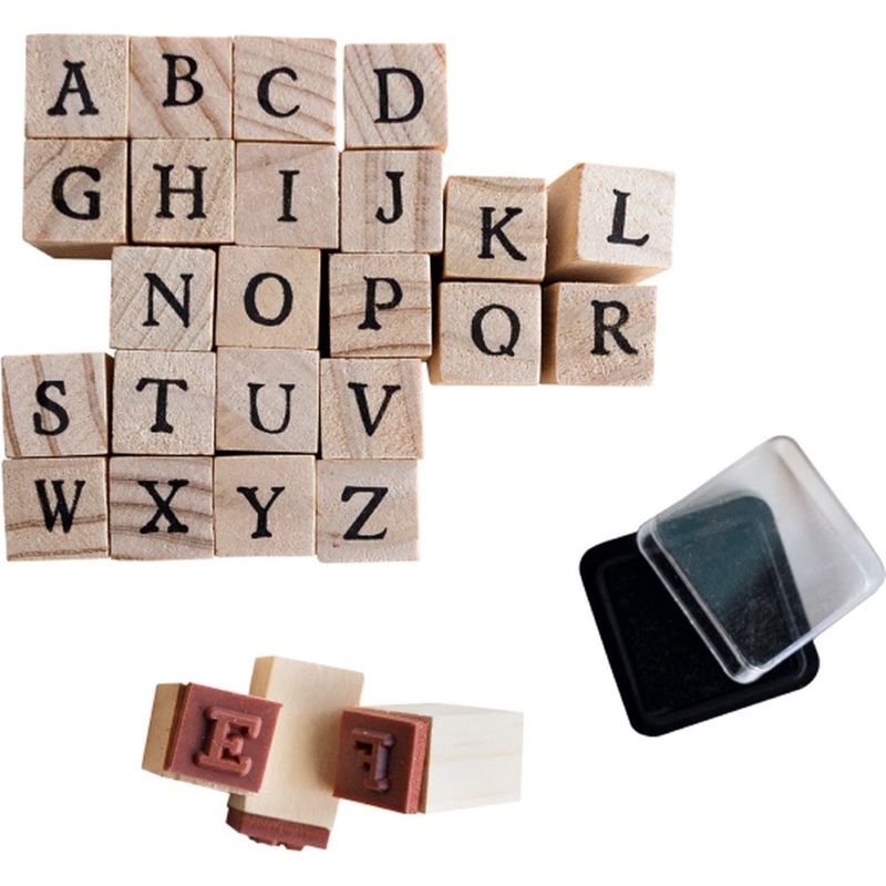 Wooden stamp set ABC