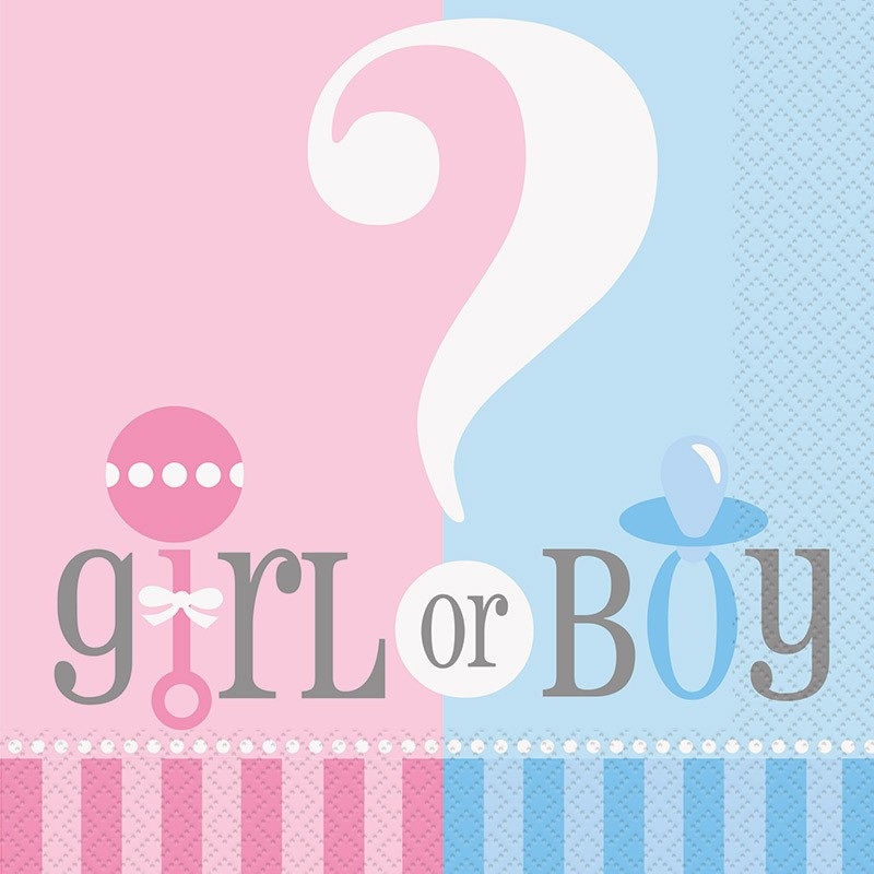 20 baby girl or boy napkins 33cm