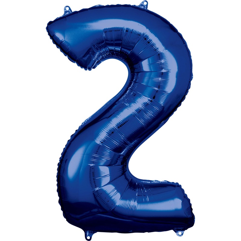 33” Blue Numbered Foil Balloon #2