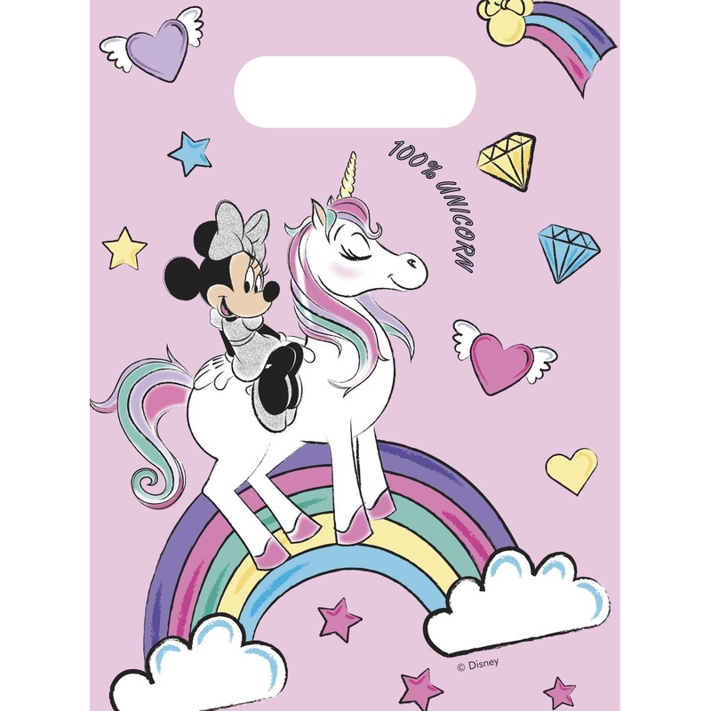 6 Minnie Mouse unicorn gift bags