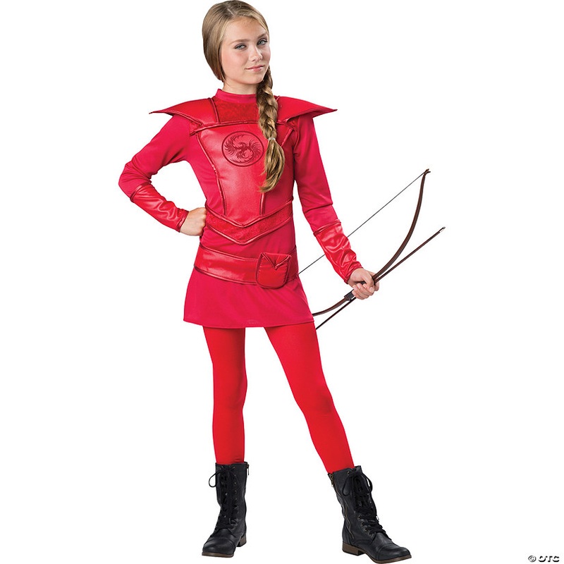 Girl’s Red Warrior Huntress Costume