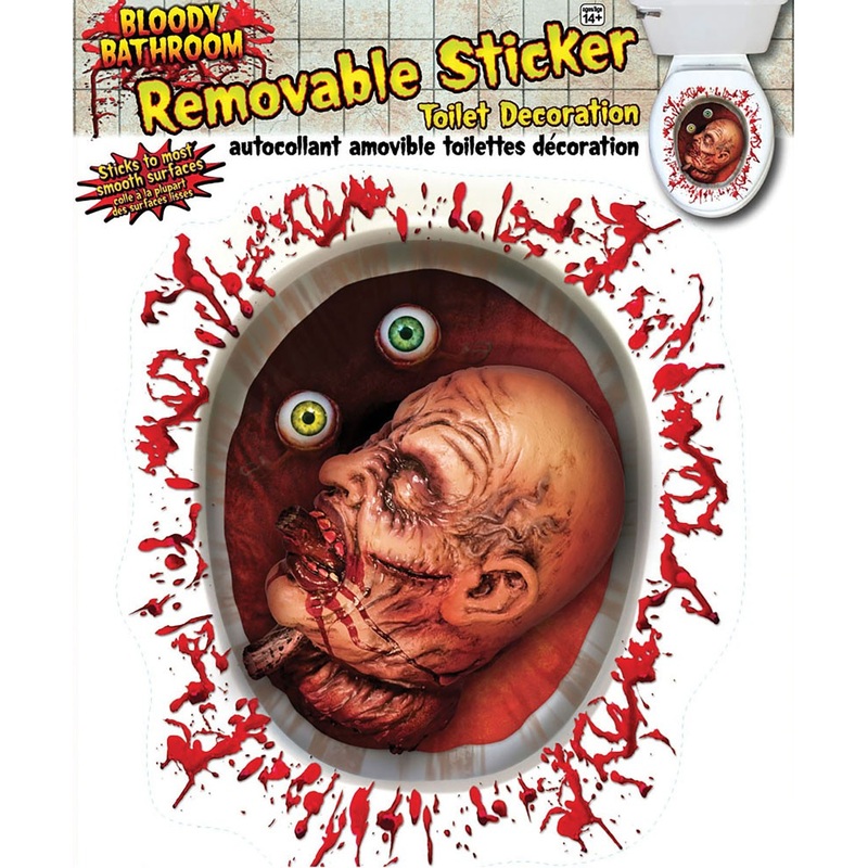 Halloween toilet sticker severed head