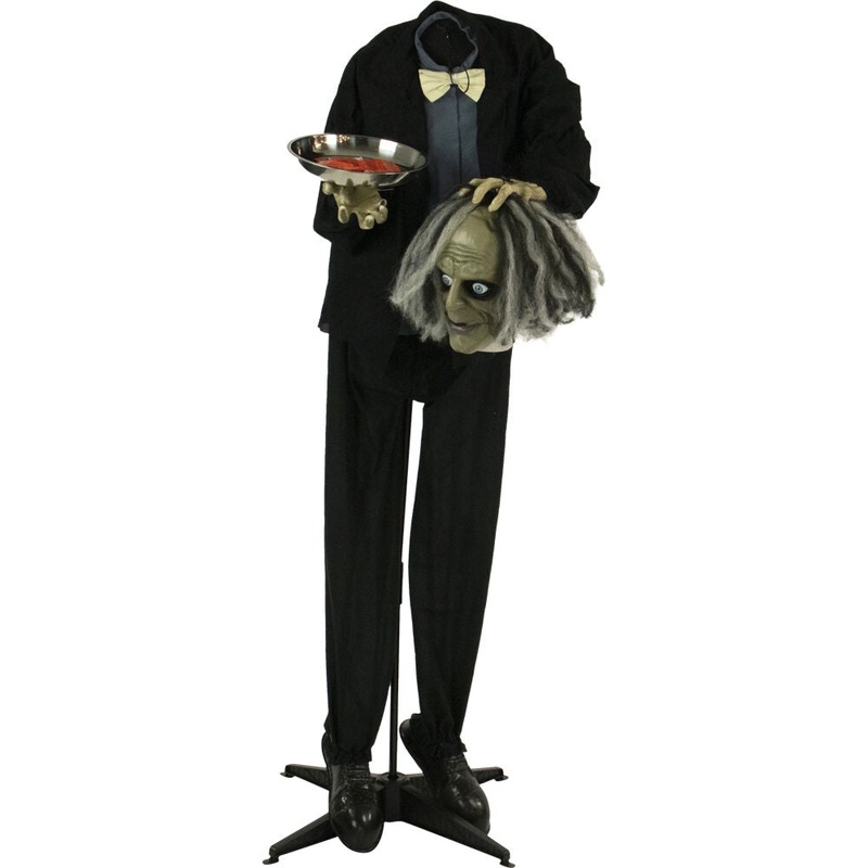 Haunted Hill Farm –  Life-Size Animatronic Zombie, Indoor/Outdoor Halloween Decoration, Light-up Red Eyes, Poseable