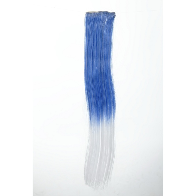 2 Clips Extension Strand Straight 45 cm Ombre Blue White YZF-P2S18P-T2512/1001