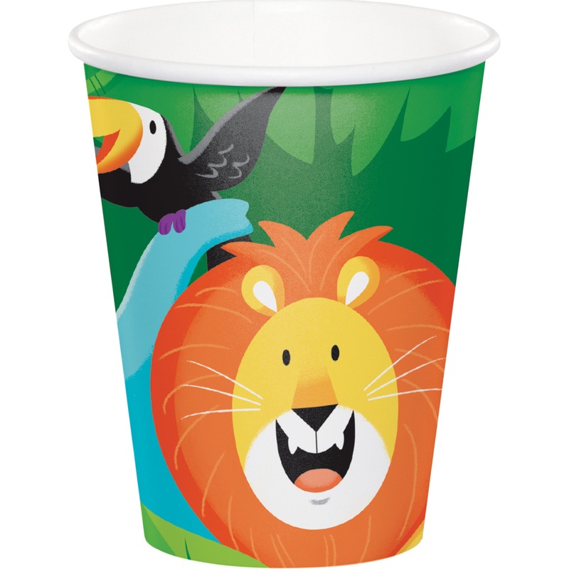 8 Safari Adventure paper cups 256ml