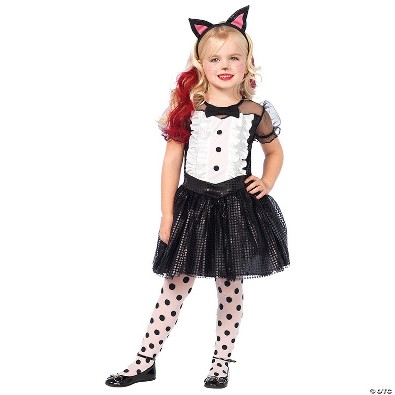 Girl’s Tuxedo Kitty Costume|XSMALL|SMALL|MEDIUM