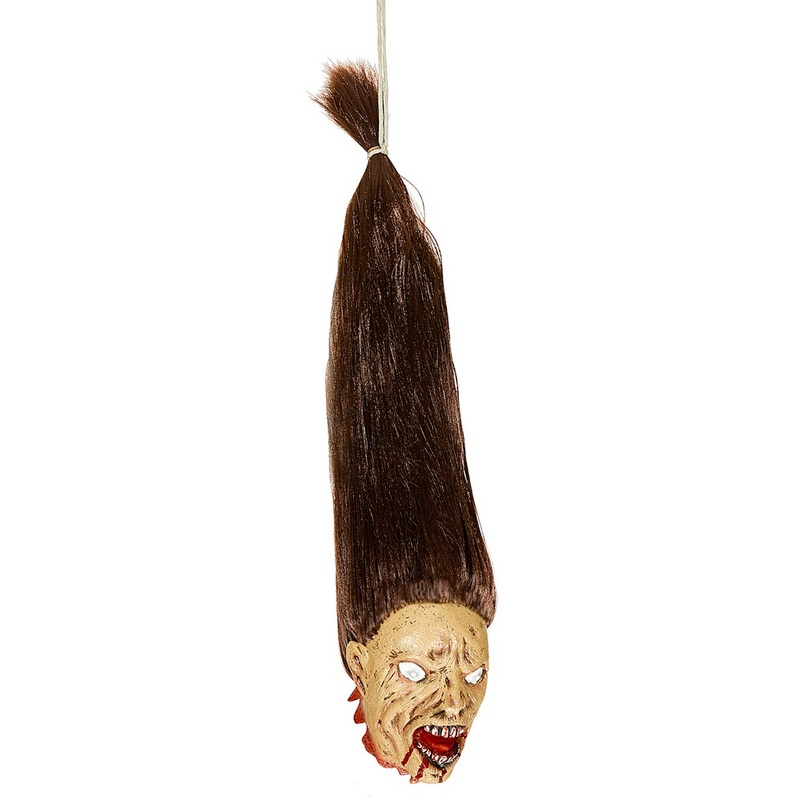 Hanging zombie head on hair