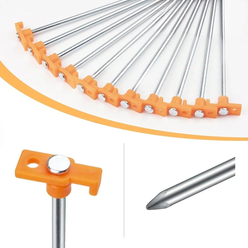 Tent Stakes Camping Stakes Non-Rust Metal Tent Pegs Ground Stakes Tent Spikes Camping Hiking Orange