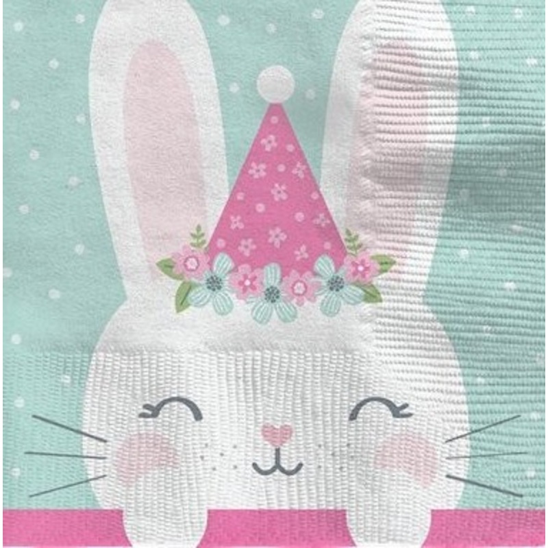 16 party bunny napkins 13cm