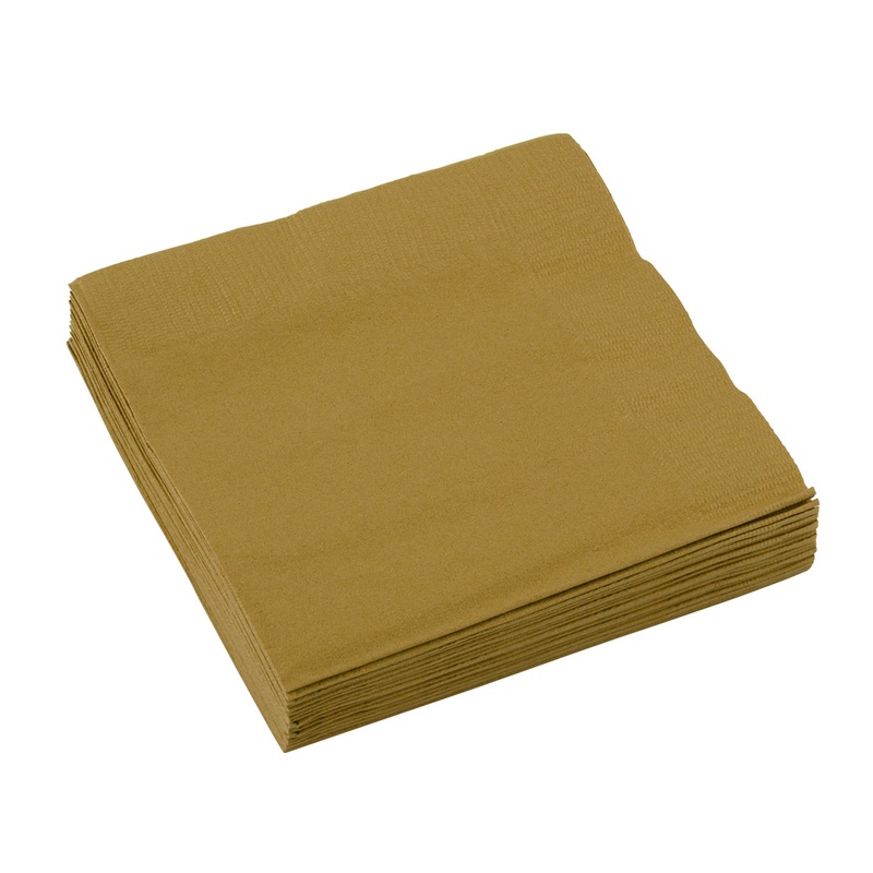 20 party buffet paper napkins gold 25cm