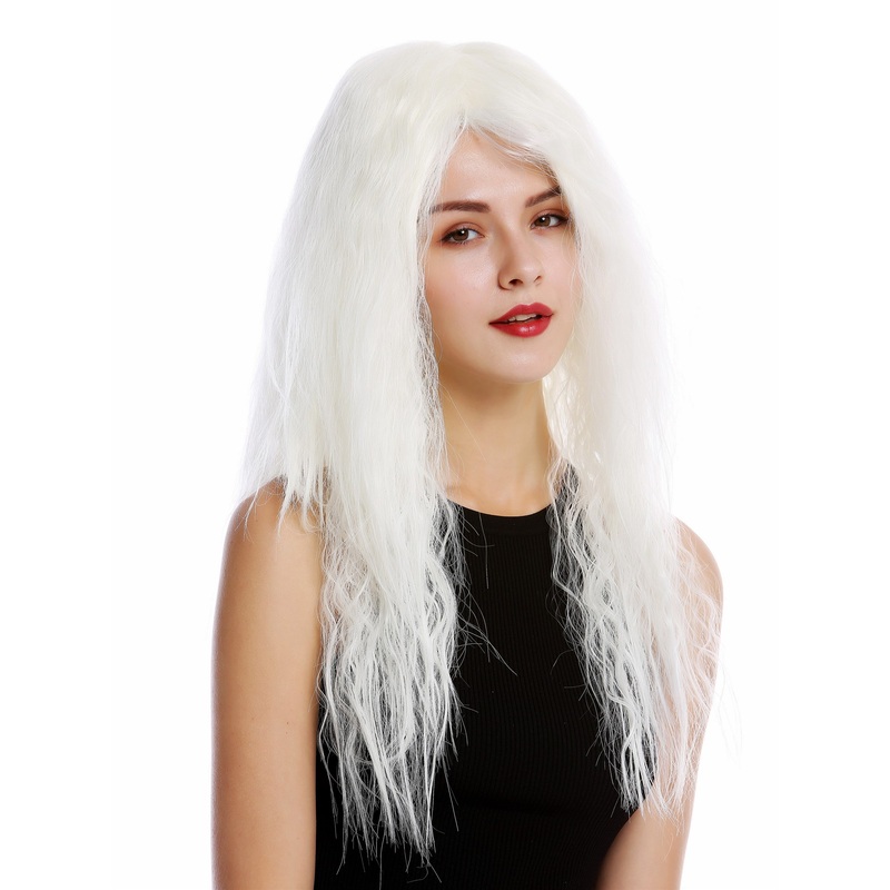 Lady Cosplay Wig very long wild kinked kinks curls curled witchy white TYWL017AK