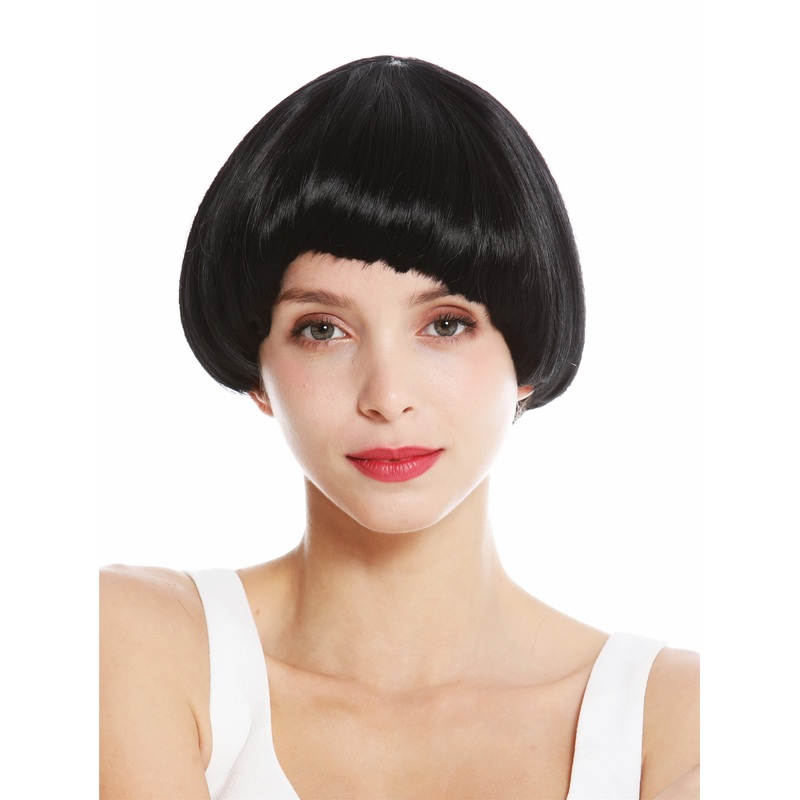 Women’s wig short classic bob voluminous french classy retro black YZF-41060-1
