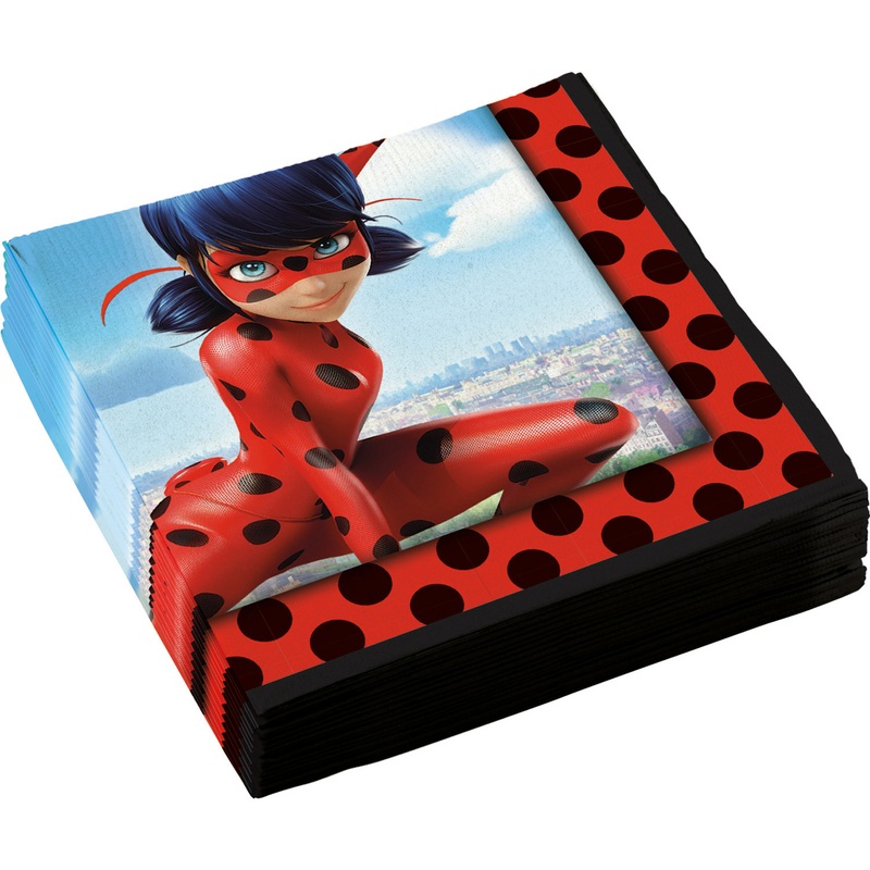 20 Miraculous Ladybug napkins 33cm