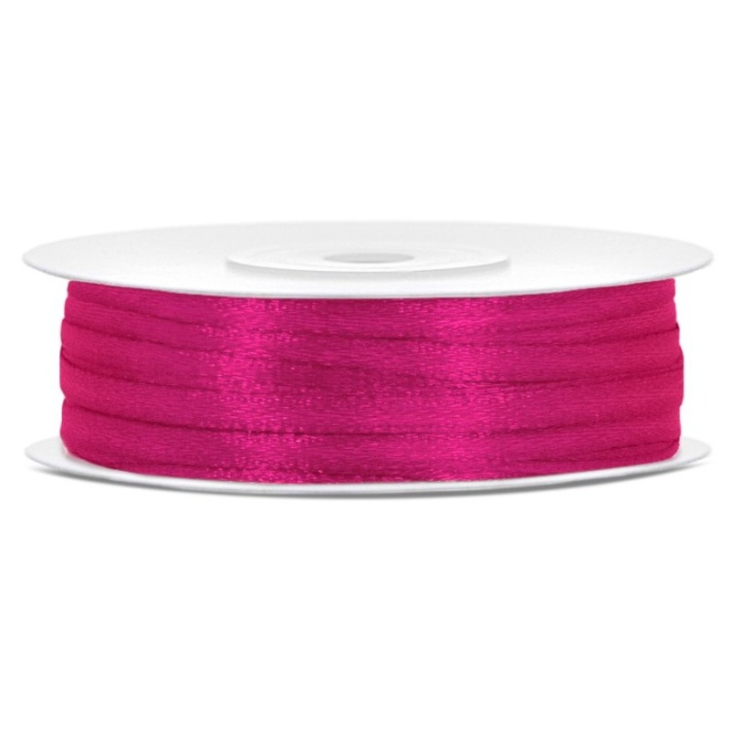 50m satin ribbon neon pink 3mm wide