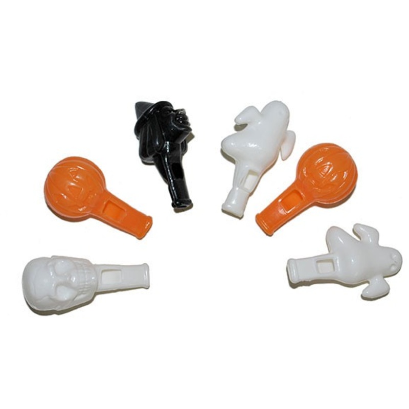 6 Halloween whistles 7cm