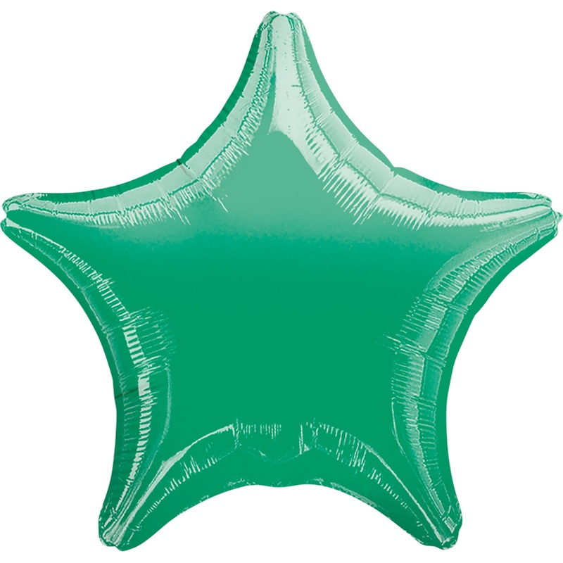 Metallic Green Star Unpackaged Foil Balloons – 15