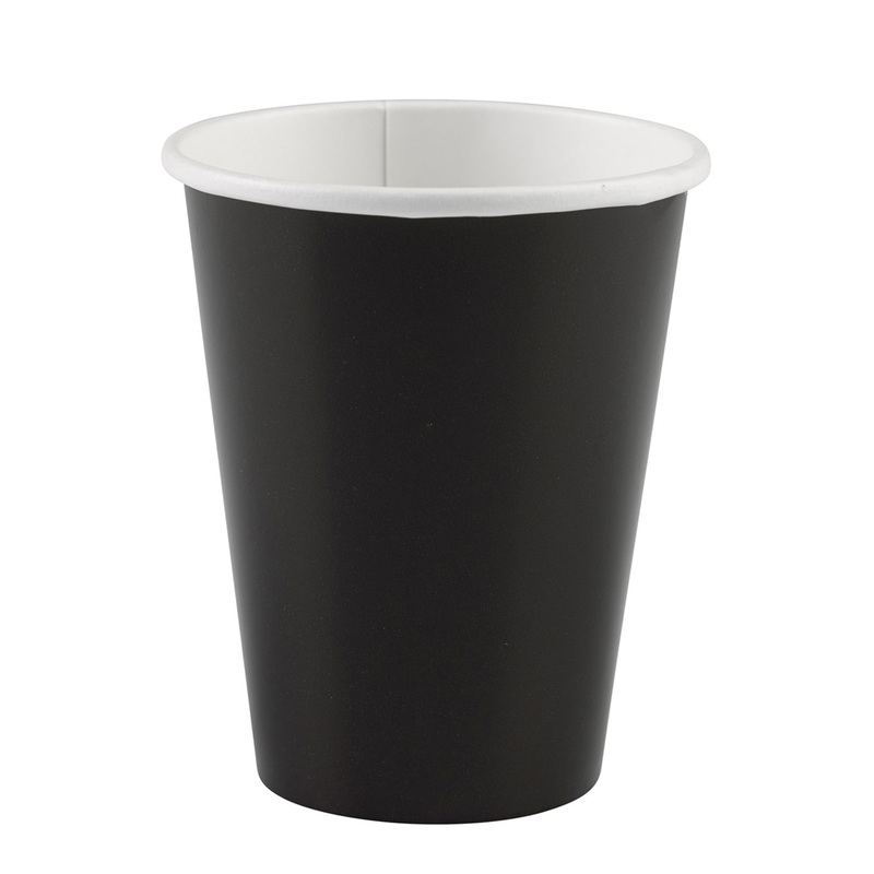 20 paper cups black 266ml