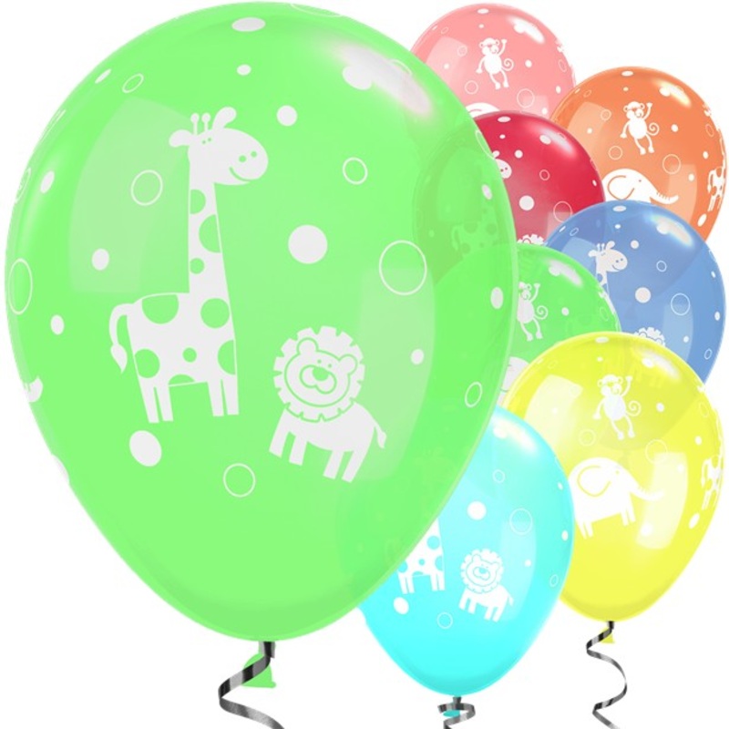 25 jungle party flash balloons 28cm