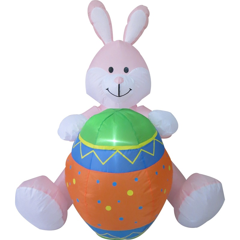 4FT Easter Rabbit Inflatable LED Lighted Outdoor Lawn Yard Decoration
