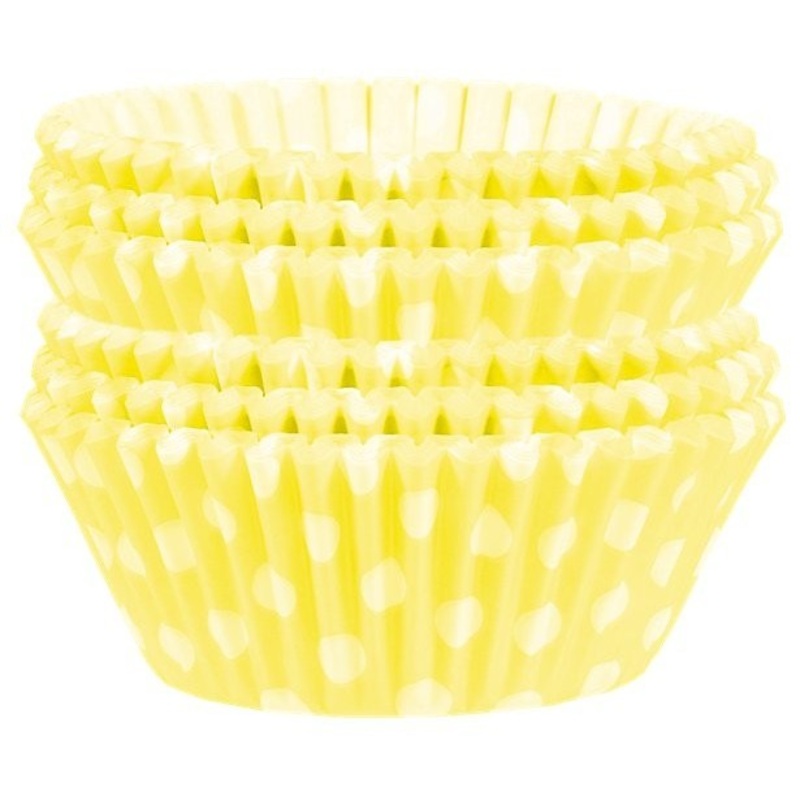 54 yellow Happy Dots muffin tins 5cm