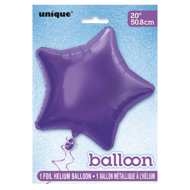 Foil balloon Rising Star purple 50cm