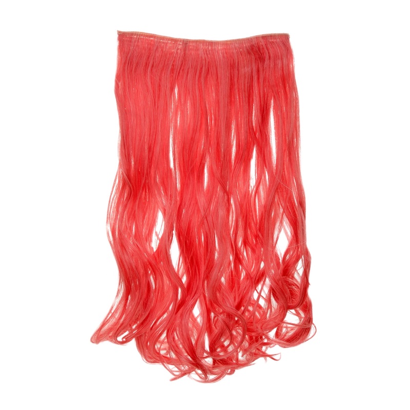 Hairpiece Extension wide 5 clips wavy fire red-white blonde mix YZF-3180-113/1001