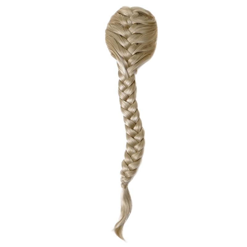 Hairpiece Ponytail queue plaited braided halfwig very long blonde T1402