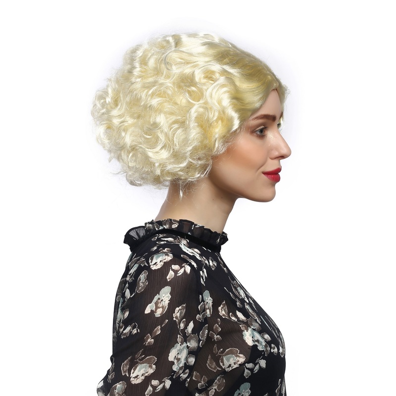 Lady Women Party Wig 20s 30s Charleston Swing Chicago middle parting blond 90944