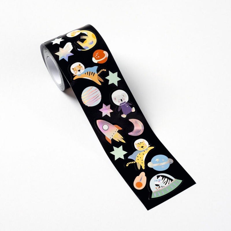 Stickerrolle Space Safari irisierend 4m 320 Stck