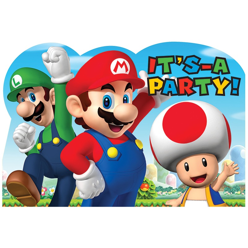 Super Mario Invitation Postcards – 8 Pack
