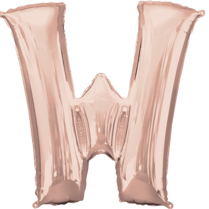 16” Letter ‘W’ Rose Gold Air Fill Balloon