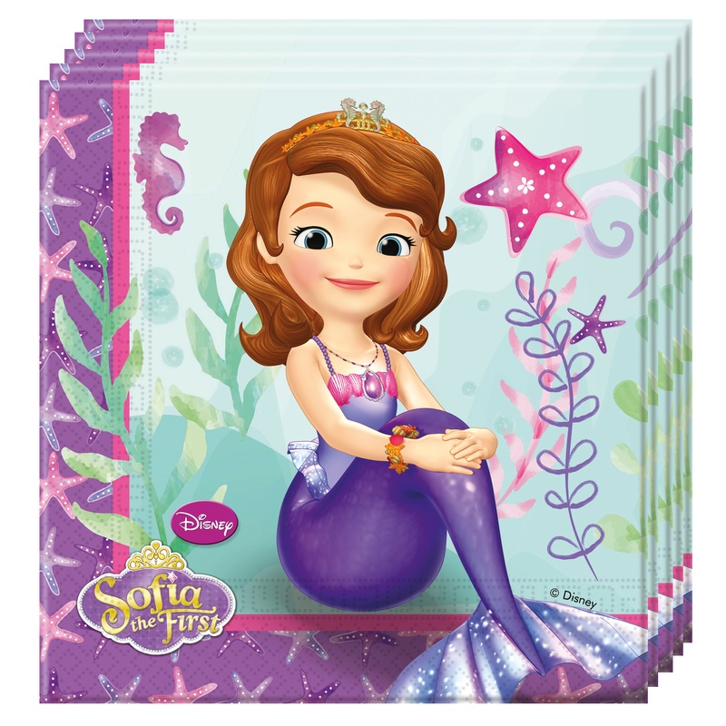 20 Sofia the first under the sea napkins 33x33cm