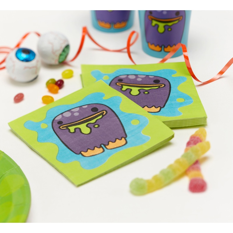 20 sweet tooth monster napkins 25cm