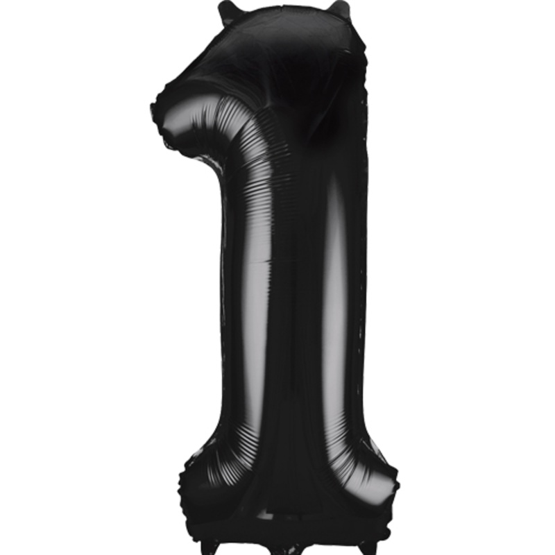 34 Black Numbered Foil Balloon #1