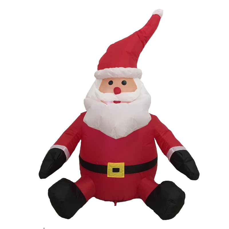 4FT Sitting Christmas Blow up Santa Claus with Red Suit, Inflatable Indoor Outdoor Party Decoration