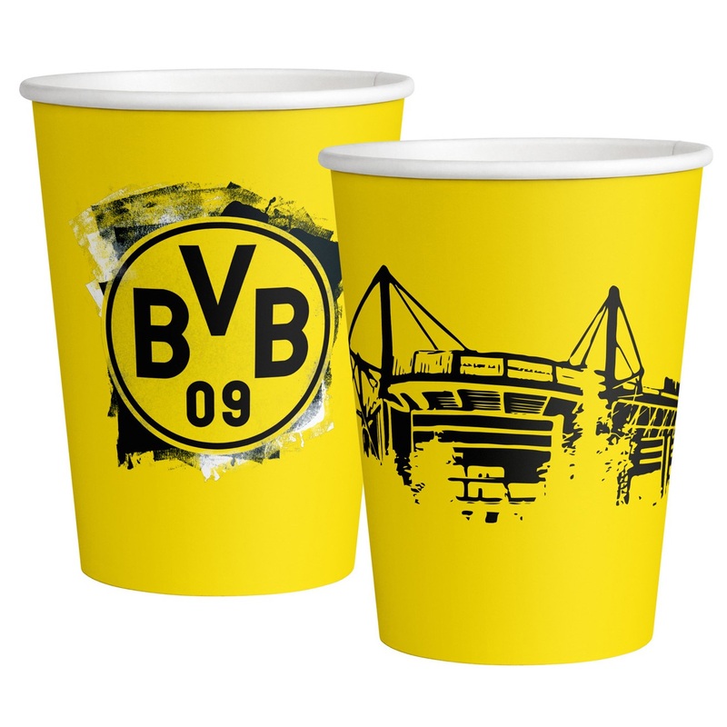6 BVB Dortmund paper cups 500ml
