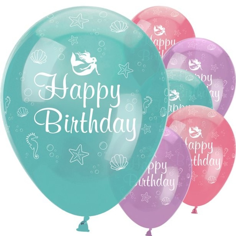 6 Mermaid Treasures balloons 30cm