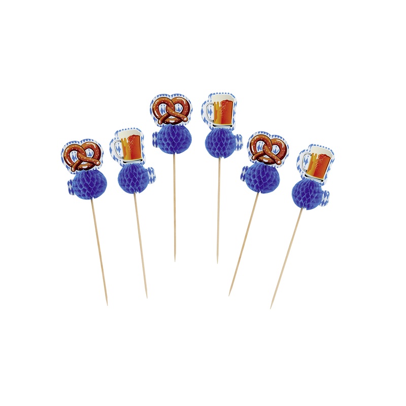 6 O zapft is honeycomb ball party skewers 19cm